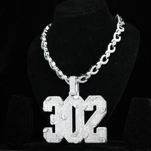 Joyería Hip Hop con Número Personalizado, Diamante Moissanite Multicorte, Joyería con Inicial de Letra para Hombre y Mujer de Phoenix Enterprise - Product Image 4