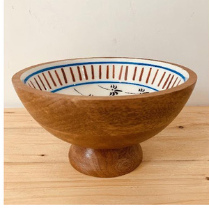 Designer Nice Quality Enamel Dinnerware Mango Wood Salad Server Modern Design Handmade and <b>Wedding</b> Parties Food Serving Bowl - Product Image 5