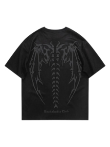 Squelette graphique personnalisé imprimé surdimensionné 100% coton bio Hip Hop Streetwear poids lourd lavé à l'acide éponge solide T-shirts pour hommes - Product Image 2