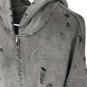 2026 OEM ODM Sweat à capuche pour homme vintage délavé à l'acide, en coton vieilli, coupe oversize, en promotion en ligne - Product Image 2