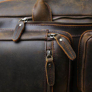 Bolso Vintage de Cuero para Hombre, Maletín de Viaje con Ruedas, Maletines de Negocios - Product Image 5