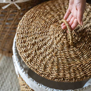 New Arrival <b>Seagrass</b> Laundry <b>Basket</b> Set Handmade Woven Hamper <b>with</b> <b>Lid</b> Natural Hyacinth Storage Home Organizer - Product Image 3