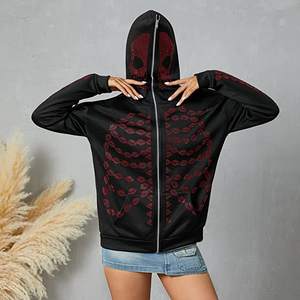 Sweat-shirt à capuche zippé court pour femme en polaire douce, veste décontractée athleisure pour usage quotidien - Product Image 4