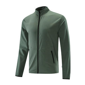 Veste de sport de plein air personnalisable pour hommes randonnée fitness manches longues coupe-vent imperméable style décontracté fermeture éclair veste mince pour homme - Product Image 2