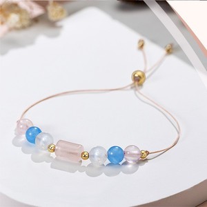 Braccialetto Personalizzabile in Pietra di Luna Colorata, <span class=keywords><strong>Bracciale</strong></span> Regolabile con Perle di Pietra Naturale, Braccialetti in Quarzo per Donne in Gravidanza - Product Image 3