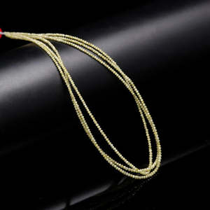 Perles Rondelles Facettées Jaune Naturel 1,8-2,4 mm Diamants en Vrac pour Conception de Bijoux - Product Image 1