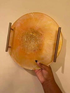 Resin Decorative <b>Tray</b> in Multiple Colors Round Shape Home Decor Resin <b>Tray</b> High Quality - Product Image 2