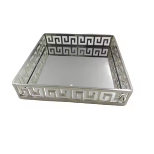 New Arrival <b>Mirror</b> Serving Tray <b>Square</b> Shape Handmade Designer Serving Platter Customized Size Affordable Luxurious Serving Dish - Product Image 1