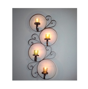 Candelabro de pared de metal de hierro con patrón artístico perfecto para sala de estar y comedor - Product Image 4
