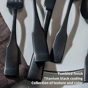 Matte <b>Black</b> <b>Dinner</b> Tableware Stainless Steel Cutlery <b>Set</b> Holiday Party Decorative Flatware Reusable Dish Safe Cutlery/Silverware - Product Image 4