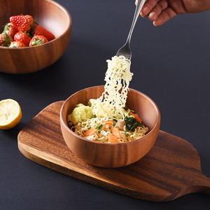 Vente en gros MULTI CRAFT Grand bol rond en bois d'acacia léger poli pour fruits, salades et décoration intérieure - Product Image 4