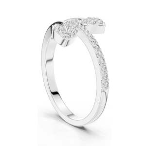 Bague en or 18 carats, 14 carats, 10 carats et argent 925 avec diamant de laboratoire 0,235 CT, design feuille, pour femme, clarté VVS-VS EF, moissanite et diamant - Product Image 5