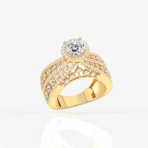 Anillo de cóctel con diamante cultivado en laboratorio y corte portugués, anillo de oro de 18 quilates - Product Image 2