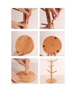 Soporte de Madera para Tazas, Organizador de Almacenamiento para Cocina, Exhibidor Colgante para Tazas de Café, Té y Bebidas, Sistema para Restaurante o Cafetería - Product Image 3