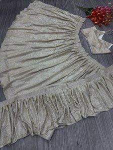 Lehenga Choli Dupatta en soie de Chine, semi-cousu, de designer indien, à paillettes, pour mariage, fête, Bollywood, vente rapide - Product Image 6