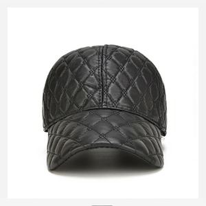 Gorra de béisbol de piel de oveja auténtica de calidad superior para primavera 2024, 55-61CM, estilo callejero informal negro para hombres, Gorras de papá para chicos - Product Image 1