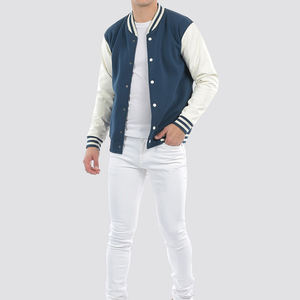 OEM Custom Logo Varsity <b>Jacket</b> for <b>Men</b> <b>Thin</b> High Street Stand Baseball Bomber with Embroidery Winter Letterman <b>Jacket</b> - Product Image 6