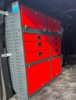 Rak Kendaraan Modular Logam Modern OEM Detay, Kabinet Truk Multi-Laci, Mudah Dirakit, Dilapisi Bubuk
