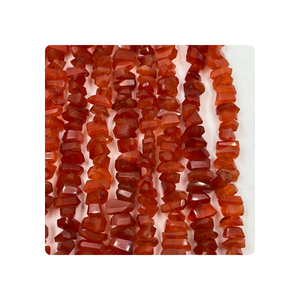 Cuentas de pepitas facetadas de cornalina roja Natural de calidad superior, hebra de 8 pulgadas, tamaño de 12 a 15 mm aprox. para la fabricación de joyas - Product Image 1