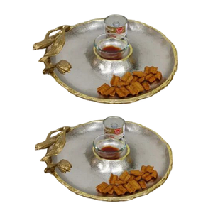 Par la main Elephant Lift Shape Design Plateau de service en métal Pièce unique avec plaqué argent extra premium pour servir des aliments - Product Image 4