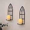 Set of Two Black Metal <b>Candle</b> <b>Wall</b> Sconces Home Decoration Christmas <b>Candle</b> <b>Holders</b> - Product Image 5