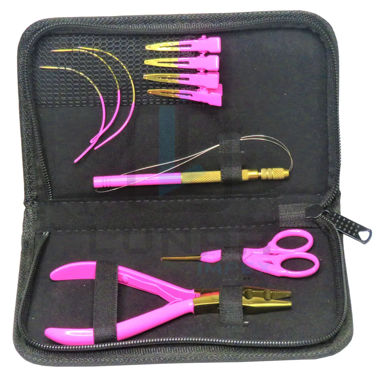 Custom Ability Manufacturing Hair Extension Tools Kit With Hair Extension Plier C Shape Needles Hair Styling Clips Scissor Loop