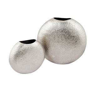 Maceta Redonda de Aluminio con Acabado Plateado, Estilo Clásico Martillado, para Plantas, Decorativa para Hogar y Jardín - Product Image 2