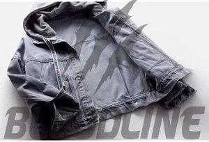 Blouson en jean pour femme, style camionneur, manches longues, fermeture boutonnée, doublure en coton lavé, gris uni, hiver, écologique, respirant, en cuir de vache - Product Image 3