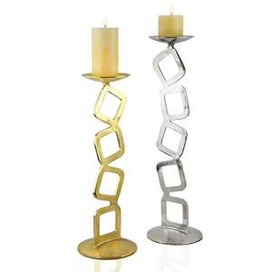 Support de bougie géométrique en aluminium WB Inc India pour la décoration intérieure, Noël, mariage, éclairage - Métal durable, personnalisable - Product Image 4