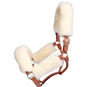 Conception de licou de cheval en cuir de haute qualité/licou de cheval en cuir avec fil tricoté matériel en laiton - Product Image 3