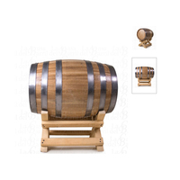 Meilleure Vente - Baril à Vin et Bière en Bois Fait Main Marron 50 Litres avec Bordure Noire Laquée Style Vintage La Casa Del Barril