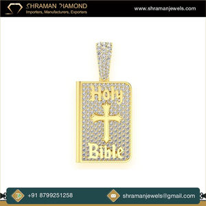 Colgante de Plata 925 con Diamantes VVS Estilo Hip-Hop, Regalo Personal Religioso, Hecho con Diamante Moissanita - Product Image 2