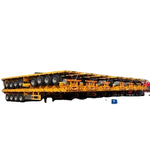 Used 4 Axle 40FT Steel Container <b>Flatbed</b> Semi-Trailer 80T Max Payload - Product Image 5