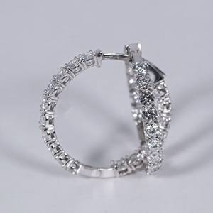 2,40 TCW corte redondo 925 pendiente de aro de moissanita de plata esterlina para mujer/ella - Product Image 6