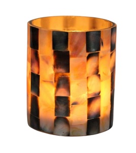 Black Transparent MOP Metal <b>Tea</b> <b>Light</b> <b>Holder</b> Clear Glass Home Decor Handmade IHA Brand Model IHACA342 Valentine's Day Easter - Product Image 4