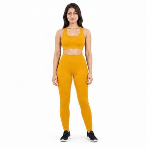 Women Yoga Set <b>Scrunch</b> Sculpting Stretch Fabric Sports Bra and High Waist <b>Leggings</b> Complete Two Piece Matching Activewear Set - Product Image 1
