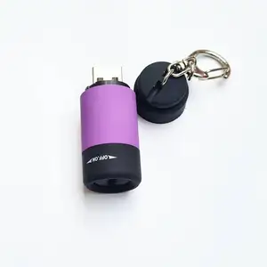Портативный мини-брелок USB перезаряжаемый карманный фонарик лампа ультра яркий 0,3 Вт многоцветный мини-фонарик