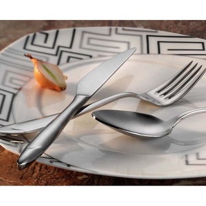 Increíble juego de cubiertos modernos de acero inoxidable con logotipo de pulido de espejo Mango de metal Cuchillo Tenedor Cuchara Gran cantidad Cubiertos demandados - Product Image 5