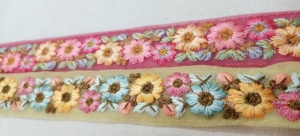 Embroidered Floral Laces in Black and White Colors Made on <b>Net</b> <b>Fabrics</b> Ideal for Women's Wear and Children's Wear Designers - Product Image 2