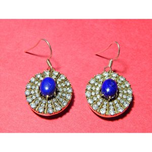 Pendiente de Plata de Ley 925 con piedra preciosa lapislázuli hecha a mano regalo de joyería de oro rosa para niñas y mujeres - Product Image 3