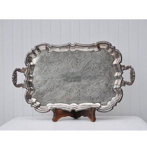 Plateau de service rectangulaire nickelé en acier inoxydable de taille personnalisée de haute qualité moderne maison hôtel cuisine Dessert service alimentaire - Product Image 4