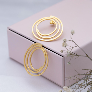 Spiral Design Vintage Style 22K Boucles d'oreilles en or Turc Fait à la main en gros 925 Bijoux en argent - Product Image 4