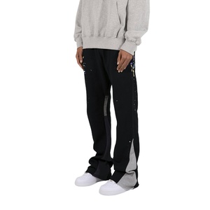 Pantalon de survêtement évasé personnalisé pour hommes Pantalon évasé pour hommes Pantalon de sport d'entraînement délavé Style décontracté Poche latérale Jogger à jambe large - Product Image 6