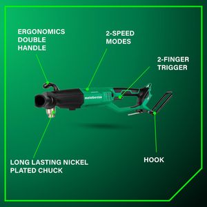 36V MultiVolt Cordless 1/2\" High <b>Power</b> Right Angle Drill Ergonomic Design 2-Speed Modes Nickel Plated Chuck <b>Tool</b> Body Only 800W - Product Image 5