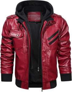 Chaqueta de Motociclista de Cuero de Alta Calidad para Hombre, Diseño Moderno con Cuello Alto y Logotipo Frontal, Estilo Otoñal - Product Image 2