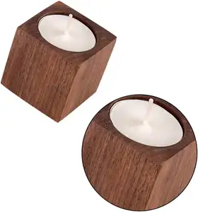 Candle supplier wholesale customized wooden candle holder with different sizes and colors for home decor hotel decor