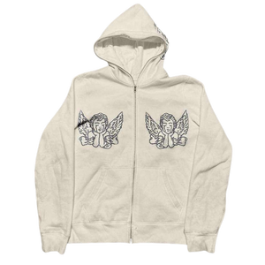 Sweat à capuche zippé pour hommes de haute qualité en coton éponge français avec impression bouffante lavage à l'acide sweat à capuche zippé personnalisé impression numérique pour - Product Image 5