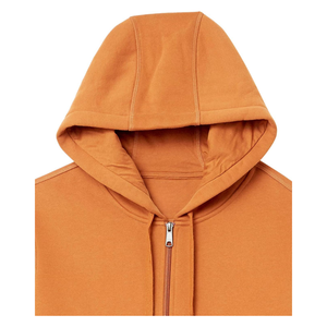 Pull à capuche en polaire 100% coton pour hommes fermeture éclair complète respirant confortable HeavyGSM brodé bouffée vêtements d'hiver solides - Product Image 4