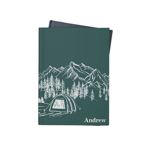 LABON <strong>Customized</strong> Personalized Name Mountain <strong>Hardback</strong> <strong>Notebook</strong> A5 Diary Paper Journal With Camping Tent Gift - Product Image 1