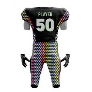 Conjunto personalizado de uniforme de fútbol americano transpirable de nailon/cachemira de talla grande con características únicas - Product Image 4